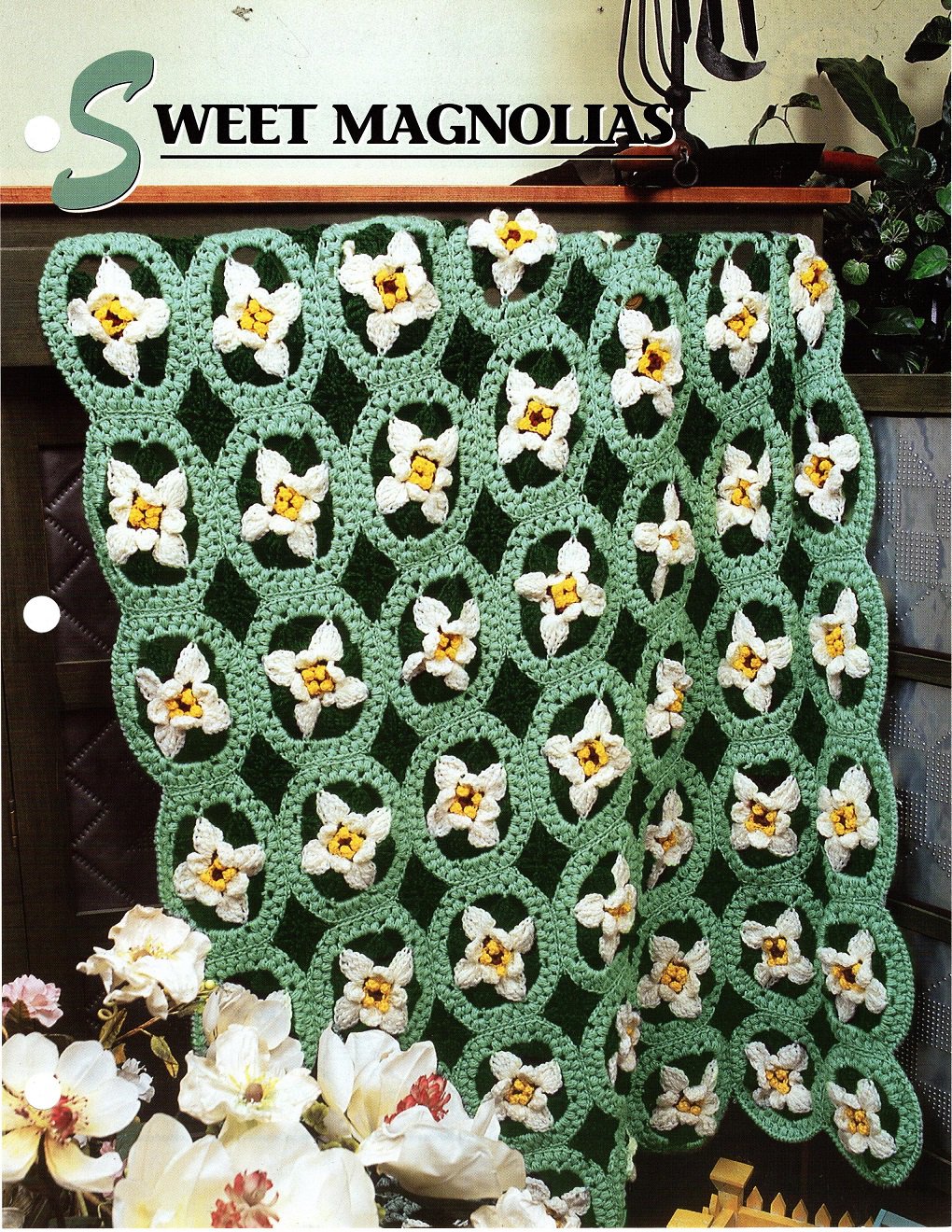 Annie's Crochet Quilt & Afghan Club Pattern Leaflet Sweet Magnolias QAC350-04