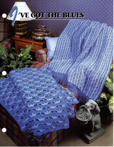 Annie's Crochet Quilt & Afghan Club Pattern Leaflet I've Got the Blues QAC347-01