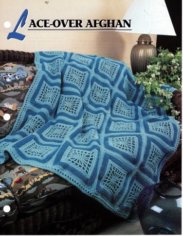 Annie's Crochet Quilt & Afghan Club Pattern Leaflet Lace-Over Afghan QAC345-02