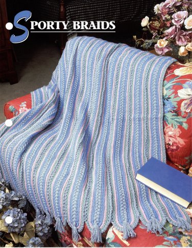 Annie's Crochet Quilt & Afghan Club Pattern Leaflet Sporty Braids QAC344-03
