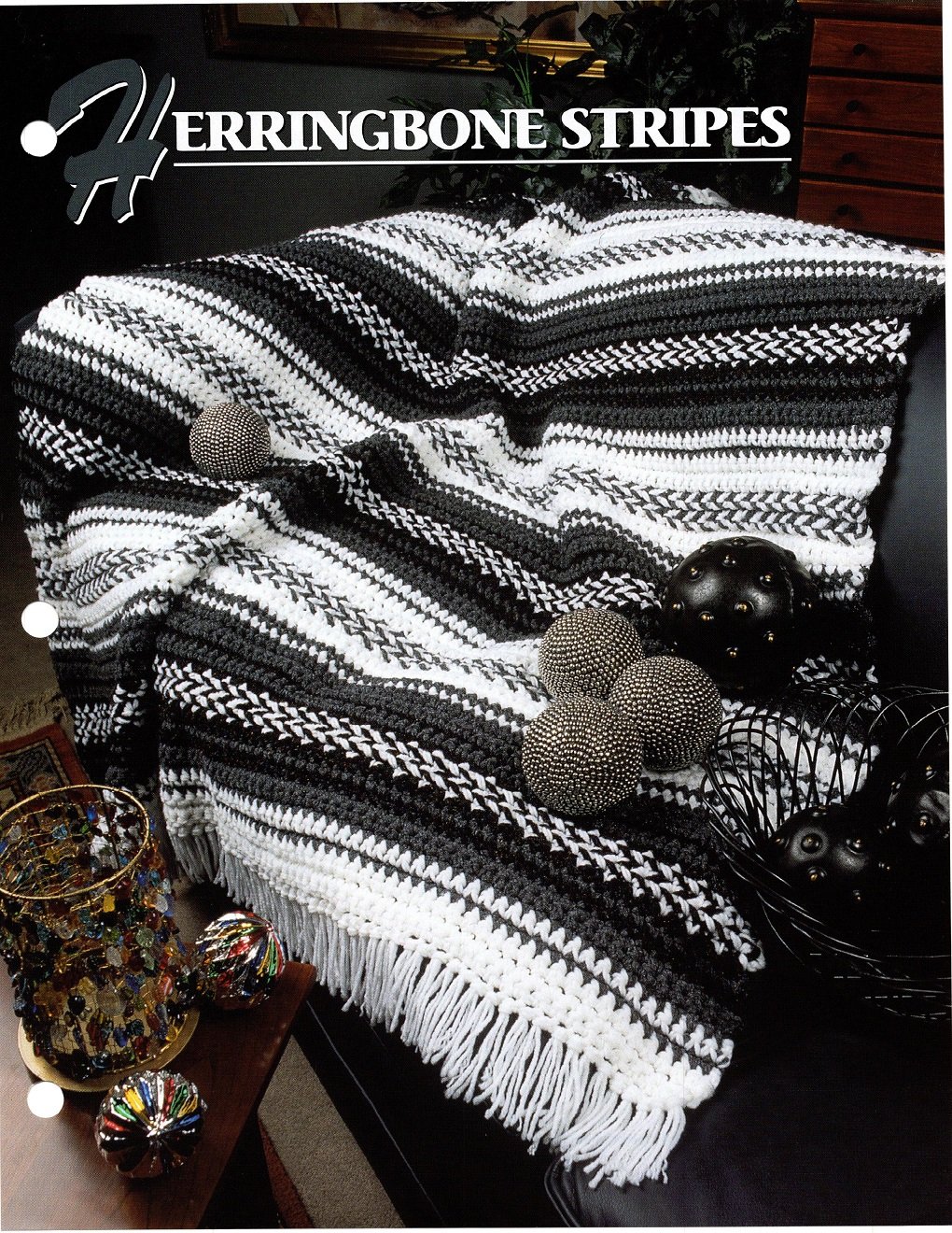 Annie's Crochet Quilt & Afghan Club Pattern Leaflet Herringbone Stripes QAC343-05