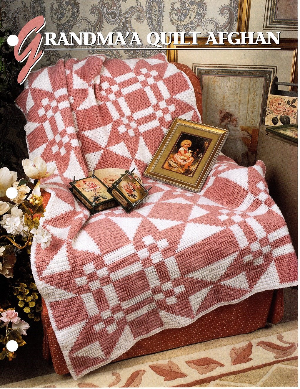 Annie's Crochet Quilt & Afghan Club Pattern Leaflet Grandma's Quilt Afghan QAC343-02