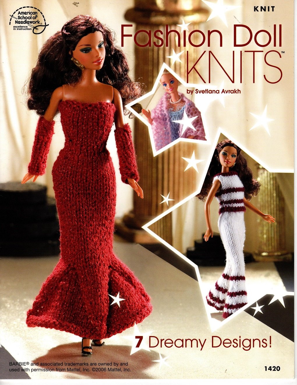 Fashion Doll Knits Pattern Book  - American School of Needlework 1420