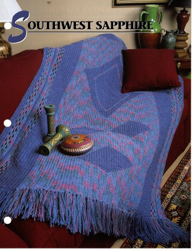 Annie's Crochet Quilt & Afghan Club Pattern Leaflet Southwest Sapphire Afghan QAC341-05