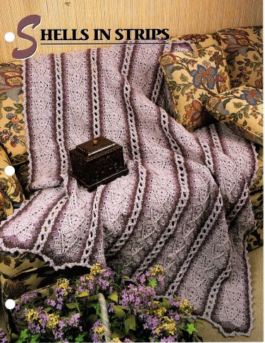 Annie's Crochet Quilt & Afghan Club Pattern Leaflet Shells In Strips QAC337-03