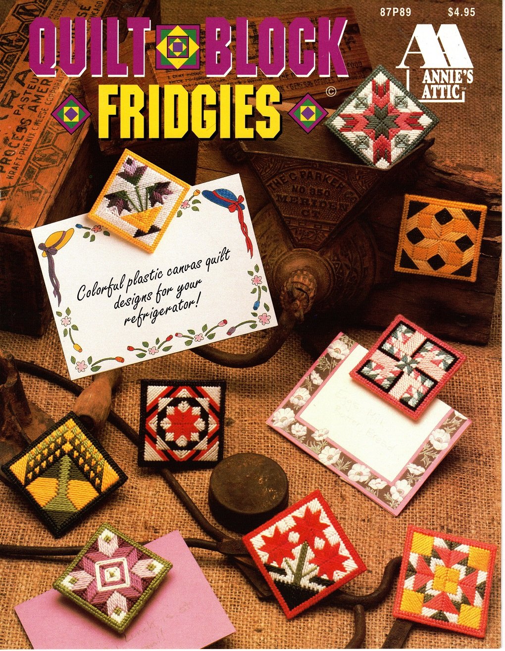 Annies's Attic Quilt Block Fridgies Plastic Canvas Patterns - 87P89