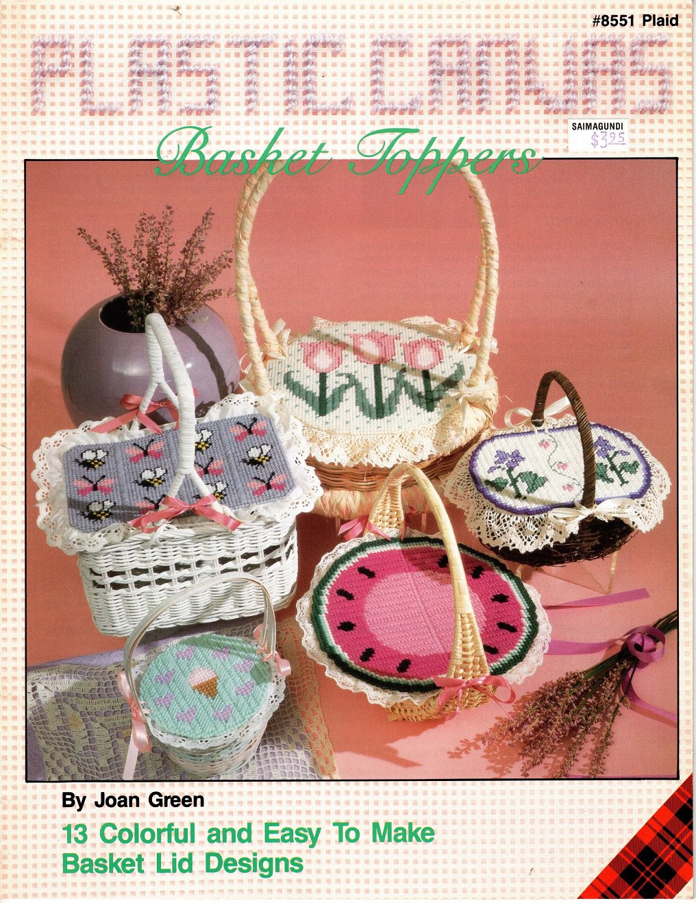 Plastic Canvas Basket Toppers Pattern Book -  Plaid Enterprises #8551 Plaid
