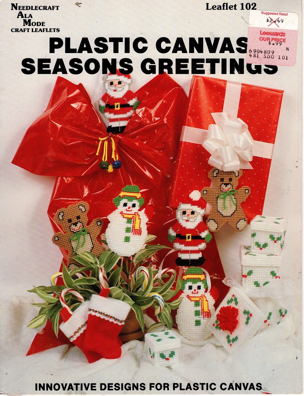 Plastic Canvas Seasons Greetings Book - Needlecraft Ala Mode Leaflet 102
