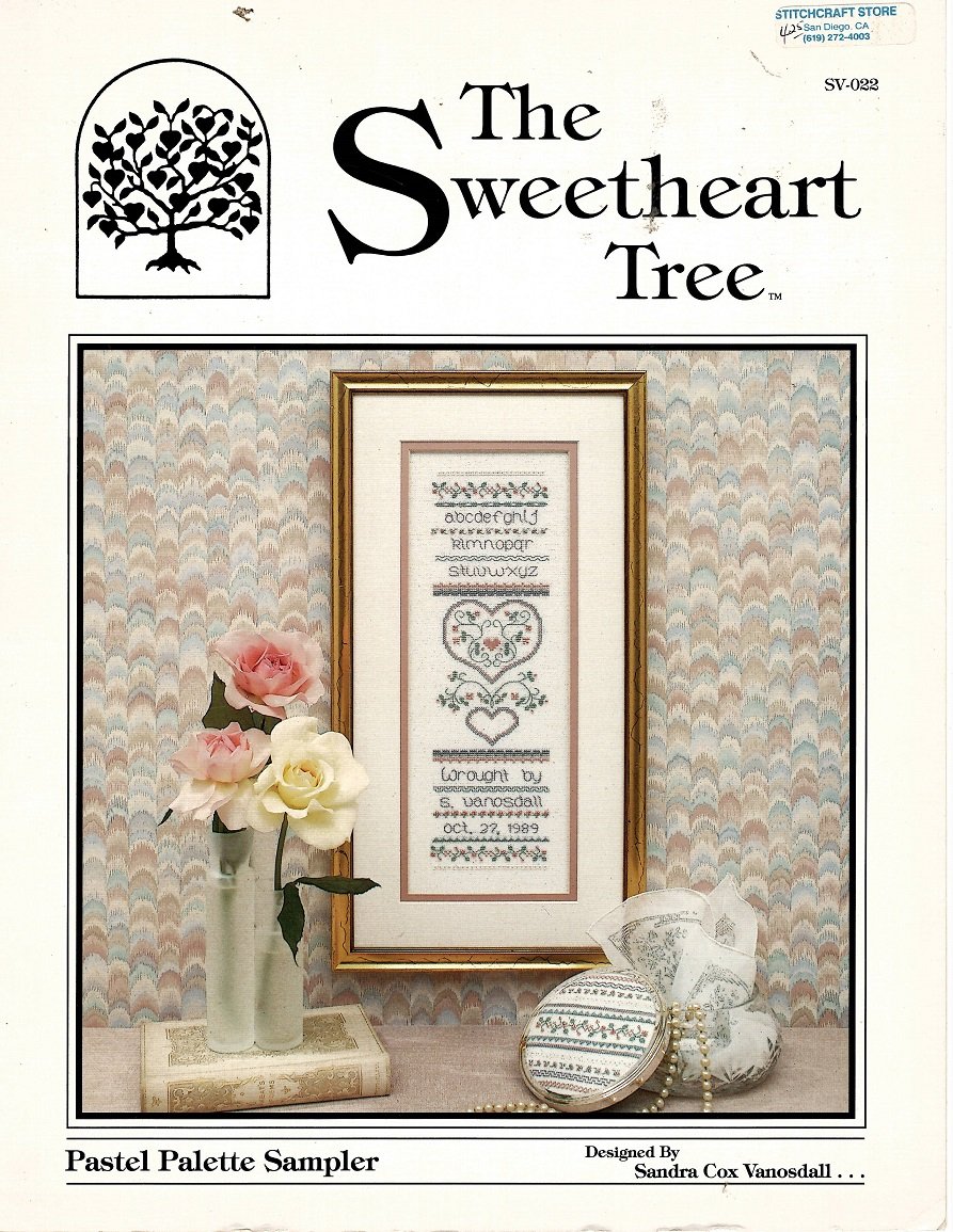 The Sweetheart - Tree Pastel Palette Sampler Cross Stitch Pattern - SV-022