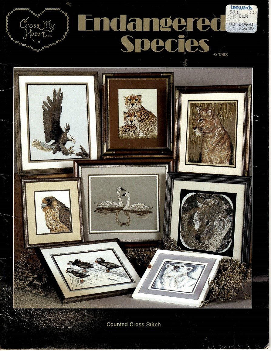 Endangered Species Cross Stitch Pattern Book - Cross My Heart 1988