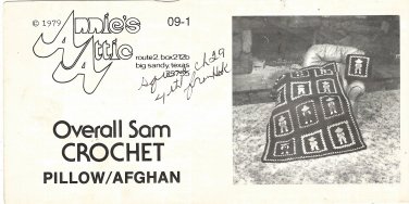 Annie's Attic Overall Sam Crochet Pillow/Afghan Pattern 09-1