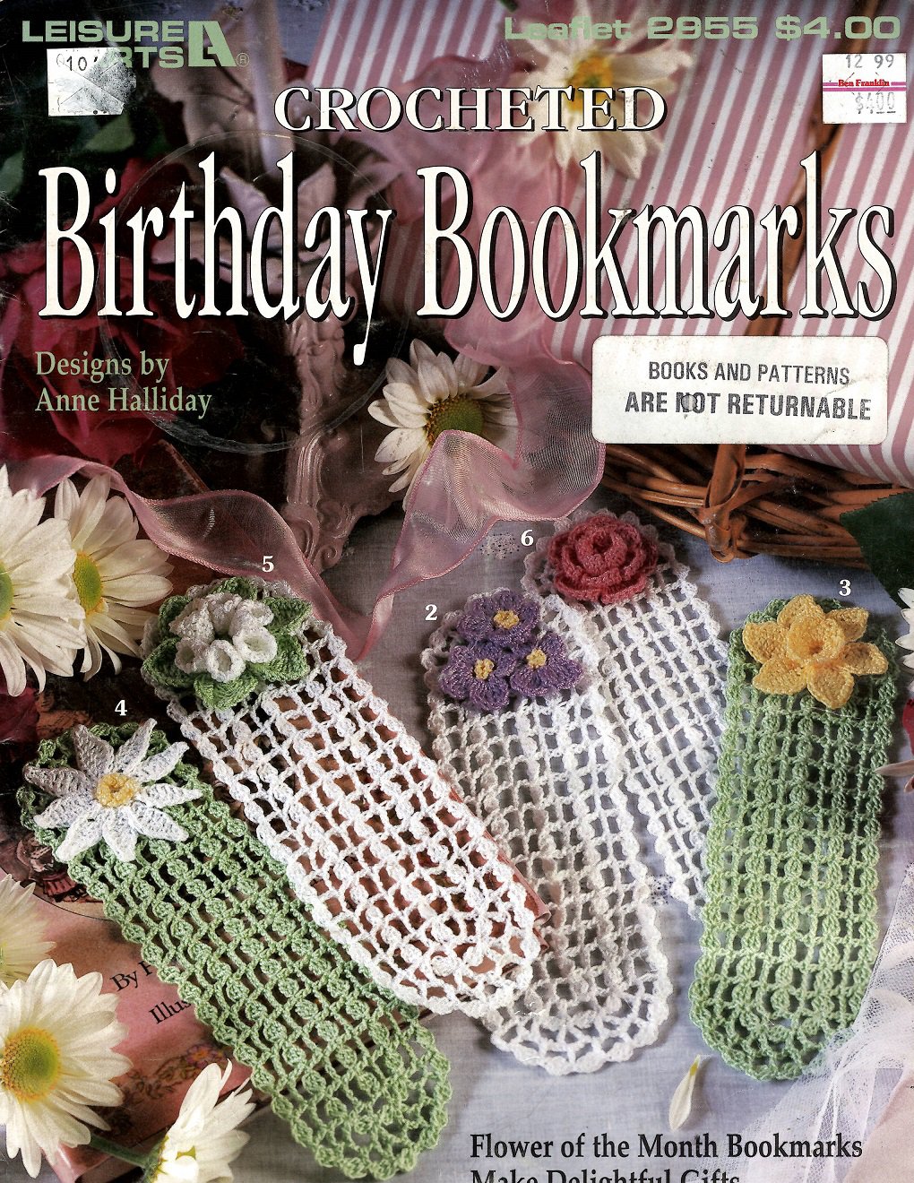 Crocheted Birthday Bookmarks Patterns - Leisure Arts Leaflet 2955