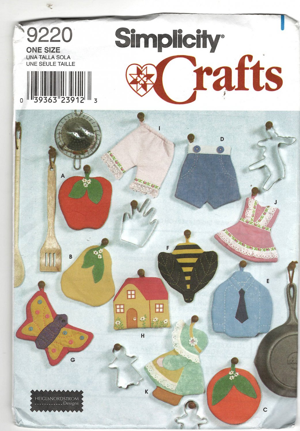 Simplicity Crafts 9220 Decorative Potholders or Trivets Pattern - Uncut