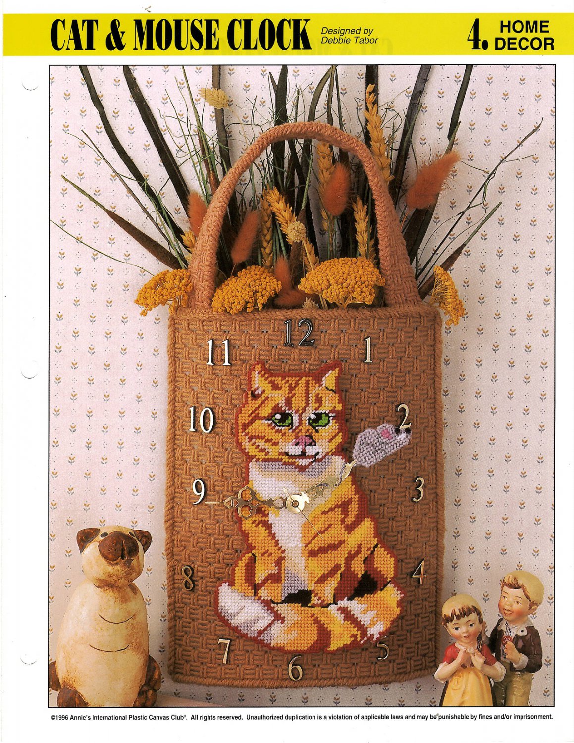Plastic Canvas Cat & Mouse Clock Pattern - Annie's International Plastic Canvas Club