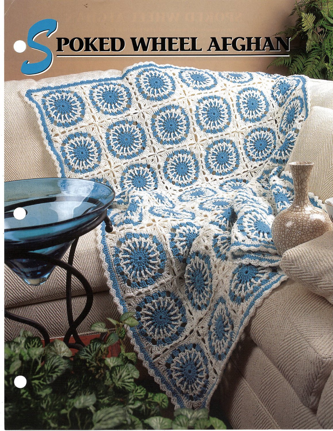 Annie's Crochet Quilt & Afghan Club Pattern Leaflet Spoked Wheel Afghan QAC327-02