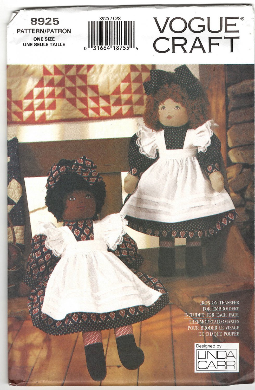 Vogue Craft pattern for 24" Rag Doll & Clothes by Linda Carr Uncut 8925