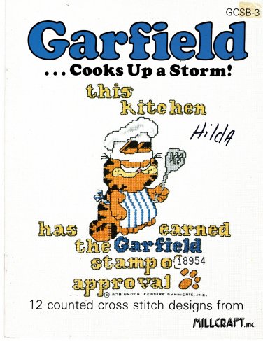 Garfield ..Cooks Up a Storm! Cross Stitch Pattern - Millcraft Inc GCSB-3