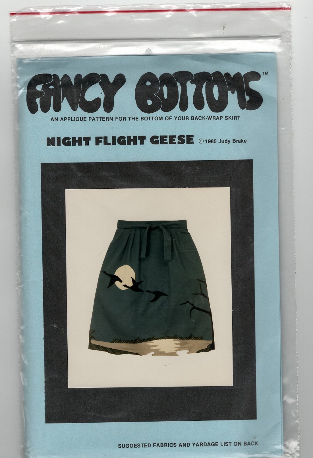 Fancy Bottoms Night Flight Geese Applique Pattern for the Bottom of a Back Wrap Skirt  - Uncut
