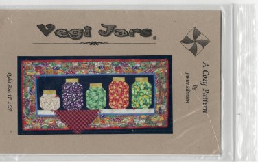 Vegi Jars 17" x 35" Quilt Pattern - A Cozy Pattern by Janice Ellertson - Uncut