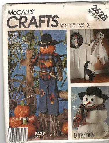 McCall's Crafts 2628 Decorative Holiday Pattern - Uncut - Ghost, Snowman, Scarecrow, Pumkins, Wreath