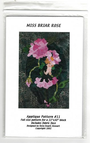 Miss Briar Rose Applique Pattern #11 - 22" x 30" Block - NO FABRIC FACE - Reva Roark Stewart