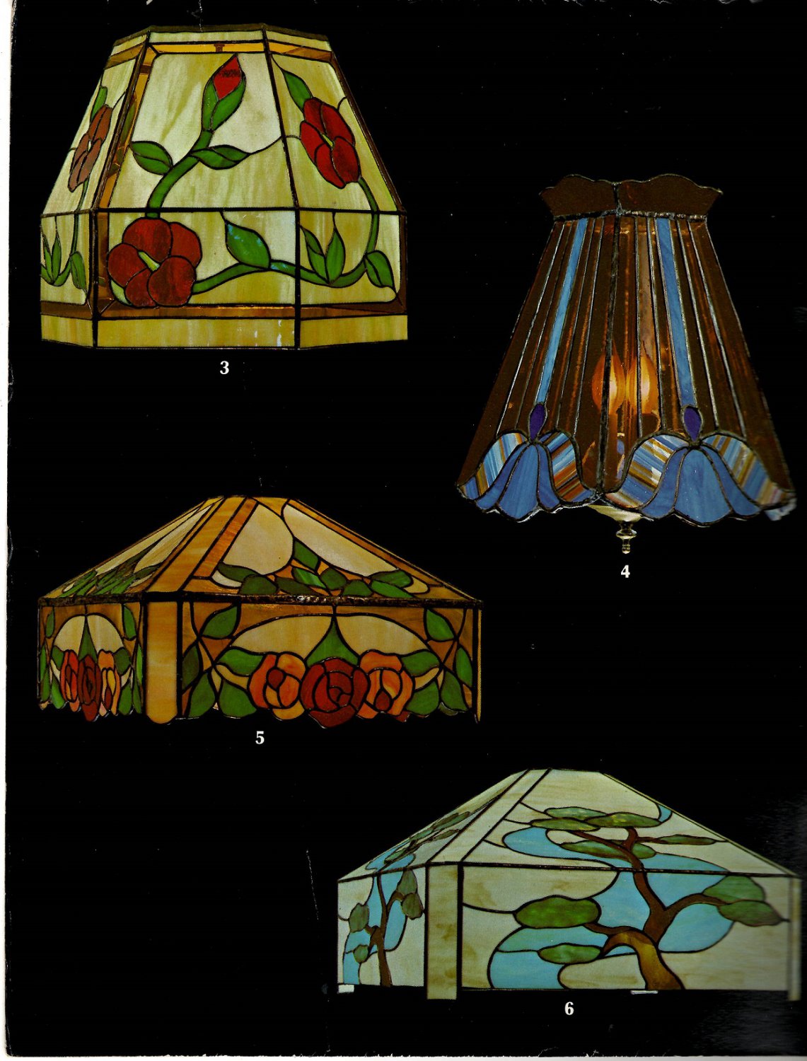 Stained Glass Lamp Patterns - 10 Full-Size Patterns - Hidden House