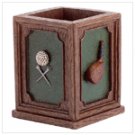 31568 Gold Club and Ball Pen Holder