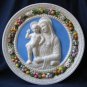 [S49 A] 16,1/8" Italian Della Robbia ceramic plaque Madonna with child