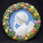 [S56 N] 6,1/2” Della Robbia ceramic plaque ANGEL Hand made in Italy