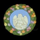 [S155 N] 6,3/4” Della Robbia ceramic plaque ANGEL HOLDING JESUS Italy