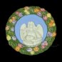 [S155 N] 6,3/4” Della Robbia ceramic plaque ANGEL HOLDING JESUS Italy