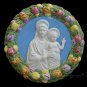 [S10 A] 9" Italian Della Robbia ceramic wall plaque Madonna with child