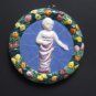[P07 R] 4,1/4" Della Robbia ceramic plaque BABY IN SWADDLING CLOTHES Hand made in Italy