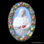 [S86 N] 21"X14" SACRED HEART OF JESUS Della Robbia ceramic. Hand made, Italy
