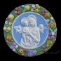 [S16 N] 15,3/4" Italian Della Robbia Madonna with child and 2 angels. Ceramic