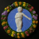 [S90 N] 8" Della Robbia ceramic BABY IN SWADDLING CLOTHES Hand made in Italy