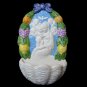 [A42 N] 11”x6” Italian Della Robbia ceramic HOLY WATER FONT Madonna with child (Boccadirio)