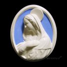 [S05 N] 11,1/2"X9" Madonna. Italian Della Robbia wall plaque ceramic, italy