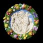 [S46 N] 14,1-2" Adoration. Italian Della Robbia ceramic plaque