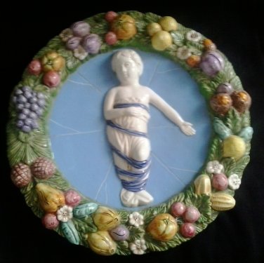 [S22 N] Della Robbia ceramic BABY IN SWADDLING CLOTHES Hand made in Italy