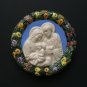 [S182 N] 4" Italian Della Robbia ceramic plaque HOLY FAMILY
