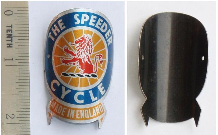 Vintage Bicycle badge England SPEEDER CYCLE (Z1)