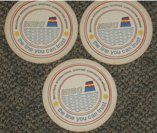 3 Malaysia shipping MISC paper coasters #R-(Z1)