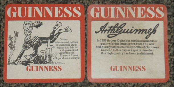 2 Guinness Asian paper coasters #O-(Z1)