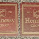 2 Hennessy Cognac paper coasters #V-(Z1)