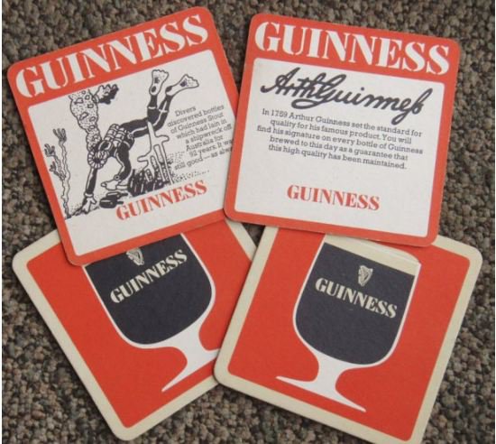 4 Malaysia GUINNESS Coasters-diving & wording-(Z1)