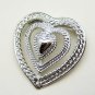 GERRYS Vintage Triple Heart Brooch Open Textured Design