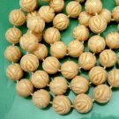 Vintage Chunky 51 inch Long Necklace 1-2 Strand Carved Plastic Beads