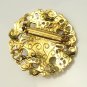 Vintage Brooch Pin Open Work Large Oval Faux Pearl