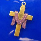 Vintage Cross Pendant Charm Lenten Sash Religious Jewelry